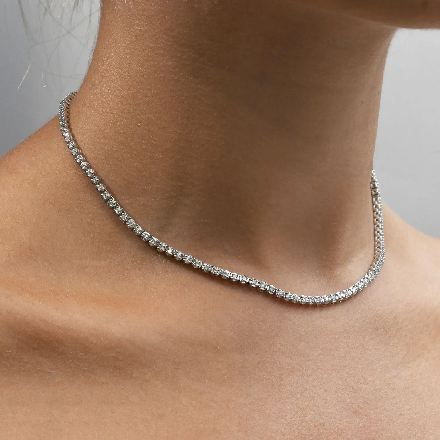 Tennis Choker Necklace 1 - 2.77cts