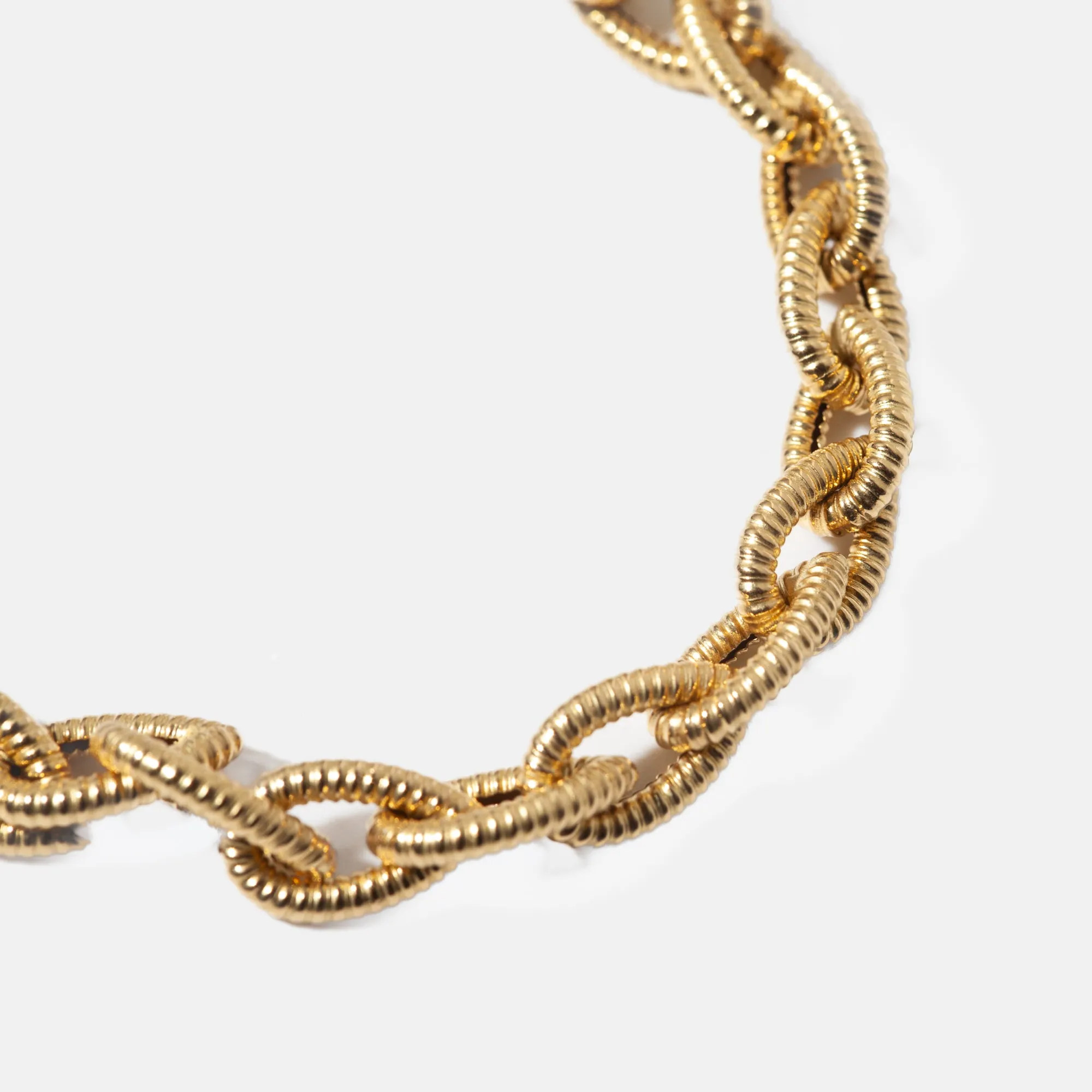 Textured Teardrop Chain Bracelet