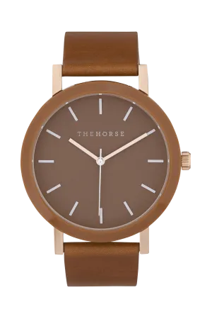 THE HORSE 'THE RESIN' WATCH - CHOC SHELL/CHOC DIAL/TAN LEATHER