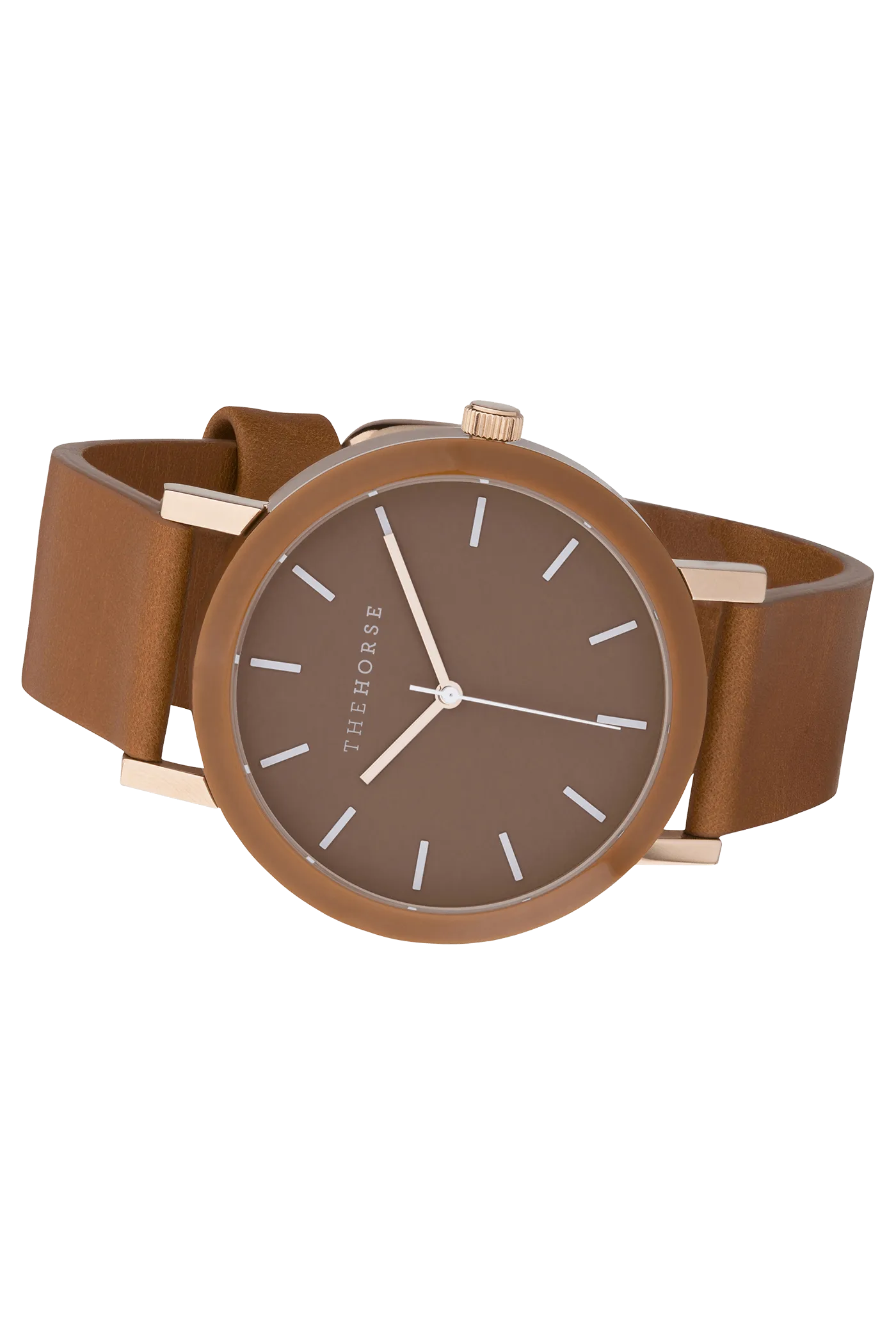THE HORSE 'THE RESIN' WATCH - CHOC SHELL/CHOC DIAL/TAN LEATHER