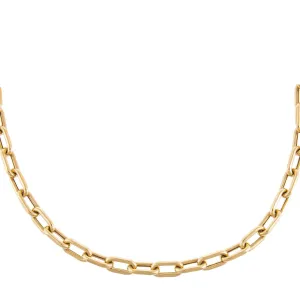 Thick Oval Link Chain Necklace 14K
