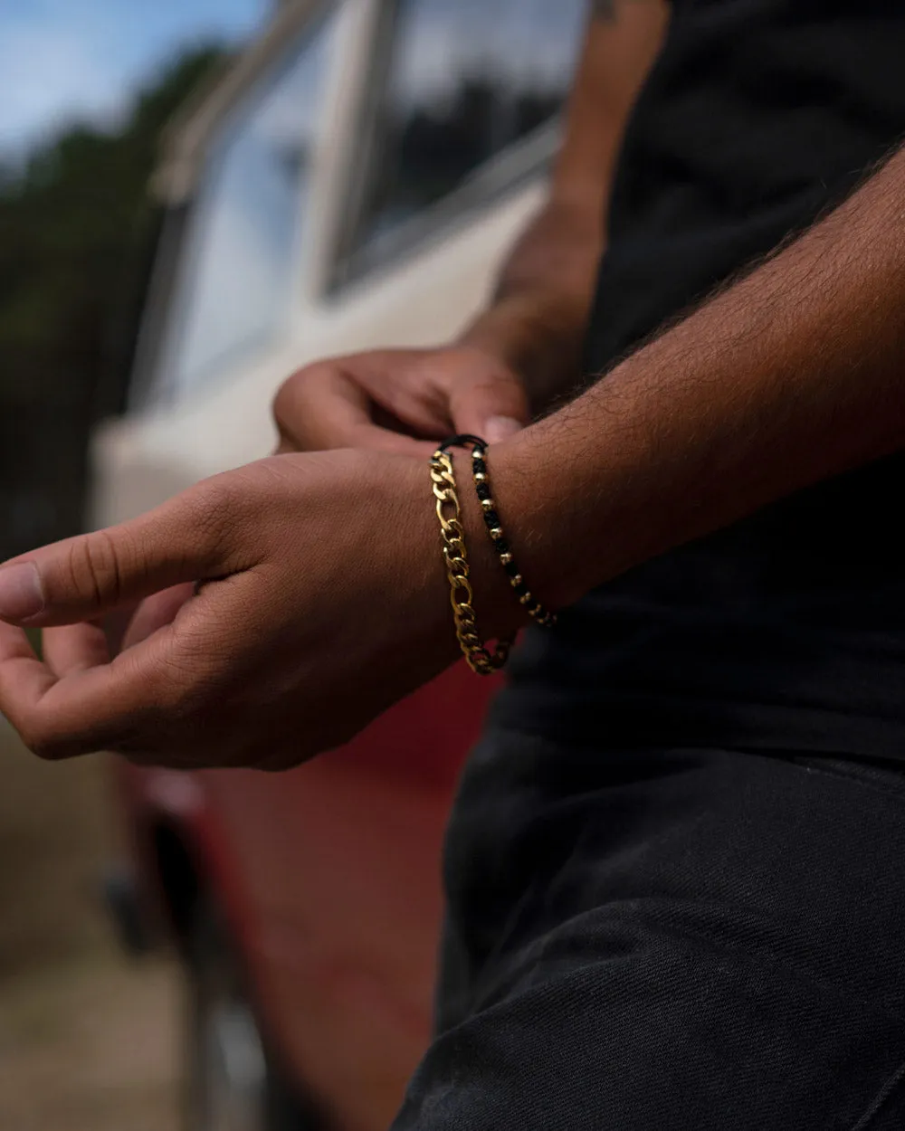 Thin Figaro 3x1 Chain Bracelet