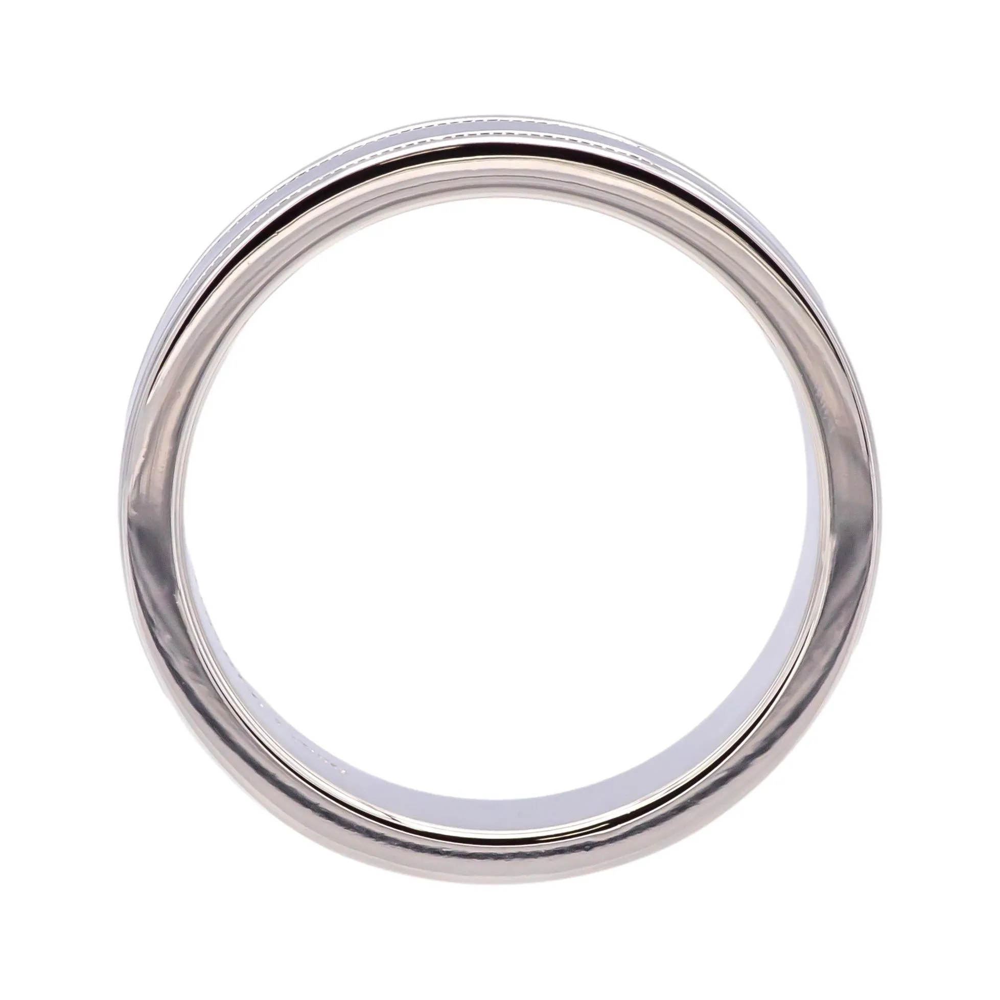 Tiffany & Co. Platinum Classic Double Milgrain Men’s Band Ring, 6mm, Size 8.5