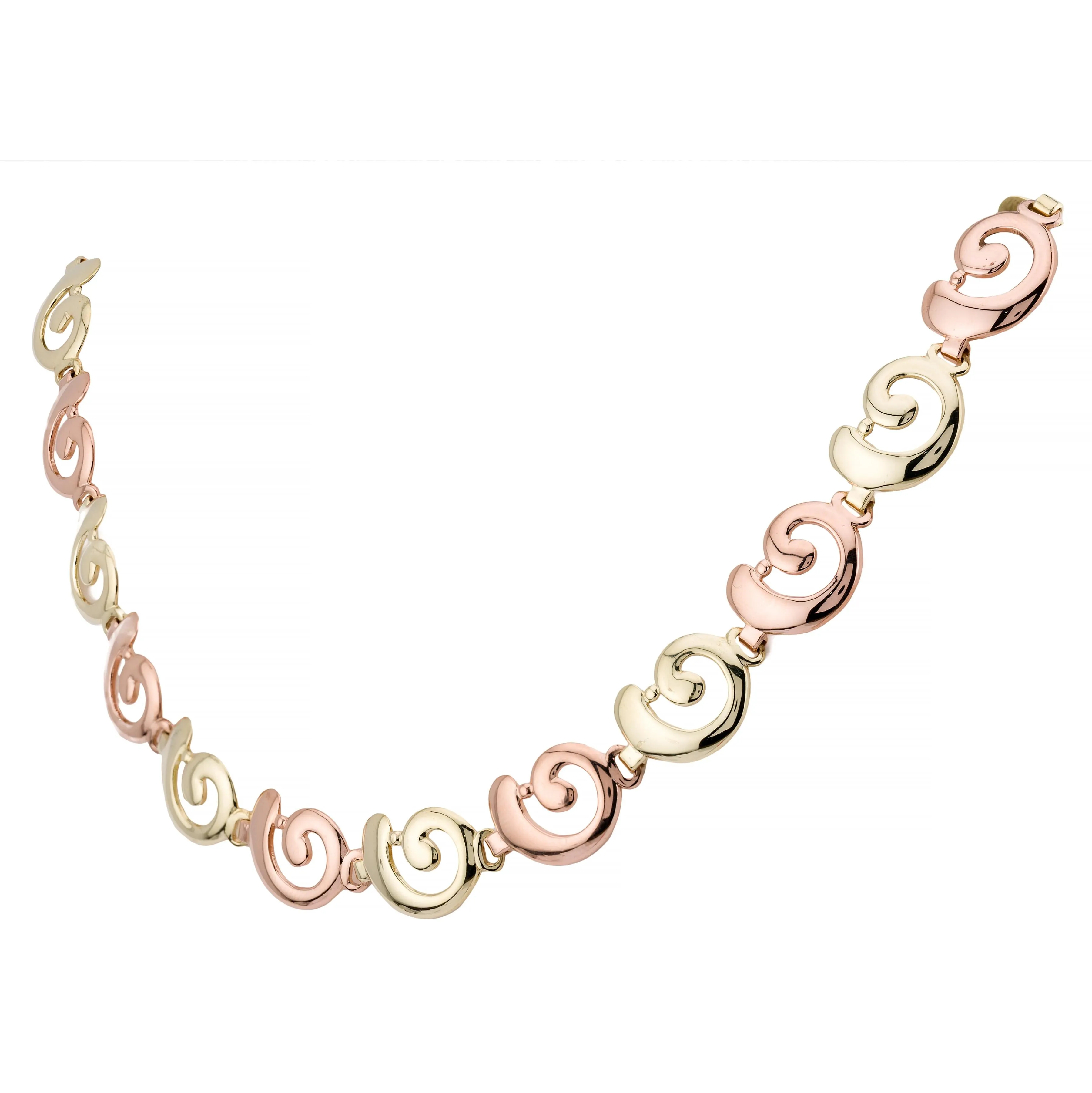 Tiffany & Company Retro Two Tone Rose and Green Gold Swirl Form Necklace Circa