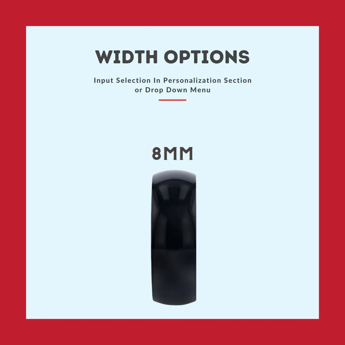 TIMBER | Black & Red Wood, Black Tungsten Ring, Shiny, Domed