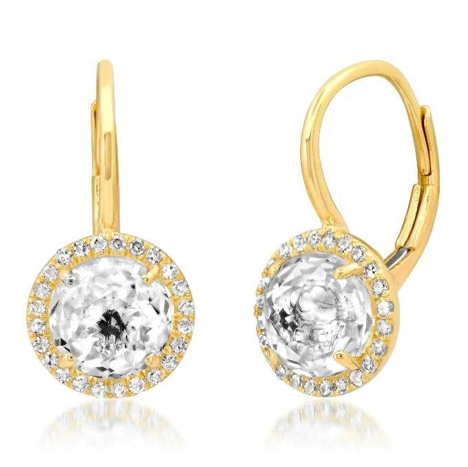 Topaz Halo Earrings