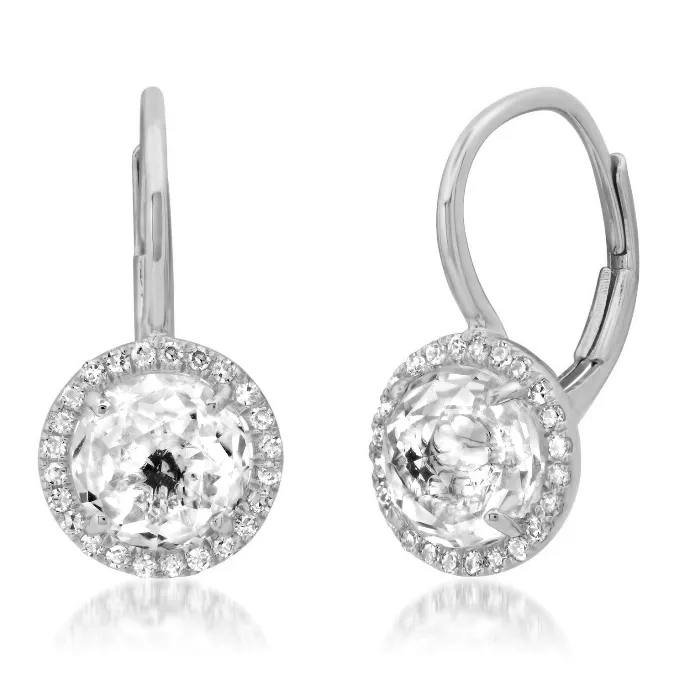 Topaz Halo Earrings