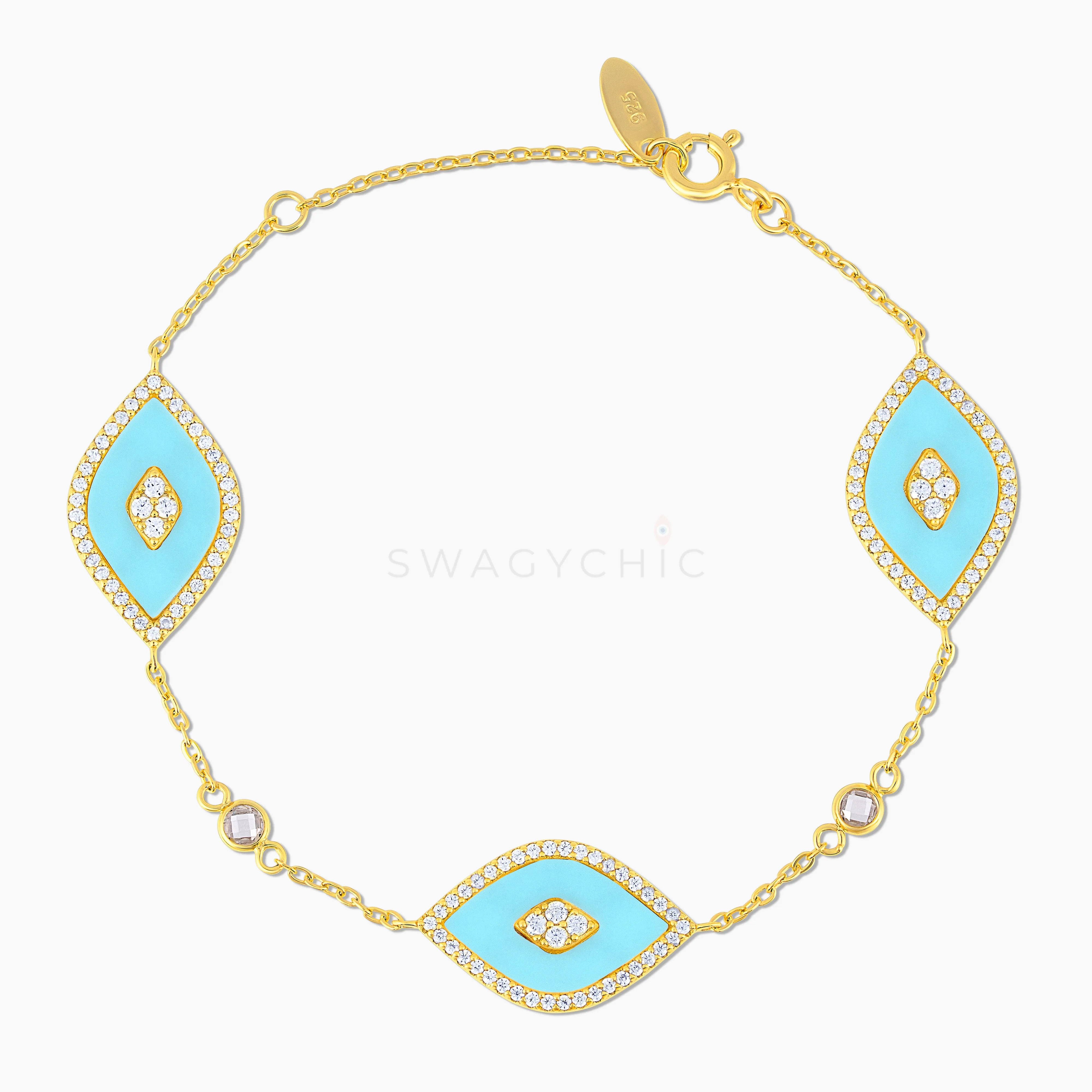 Triple Elevated Eye Turquoise Bracelet