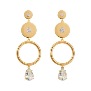Triple Solitaire White Topaz Drops