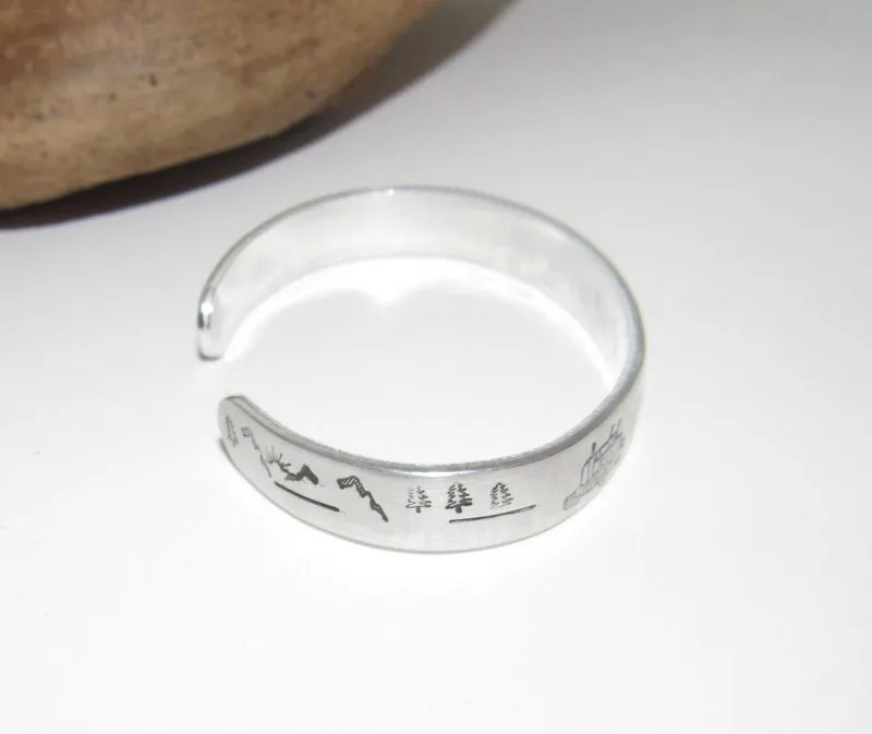 Trucking life cuff bracelet, Truckers wife gift,  Personalized Adjustable stamped cuff bracelet,  adjustable cuff stamped jewelry