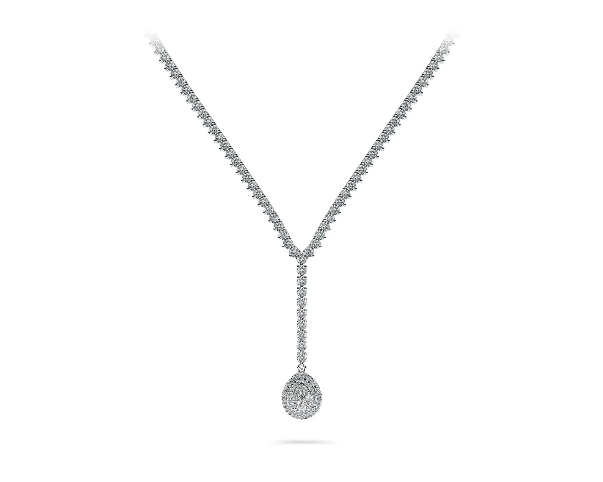True Romance Diamond Necklace with 8.81 ct.(finished) 7x5mm, 1mm, 2.2mm