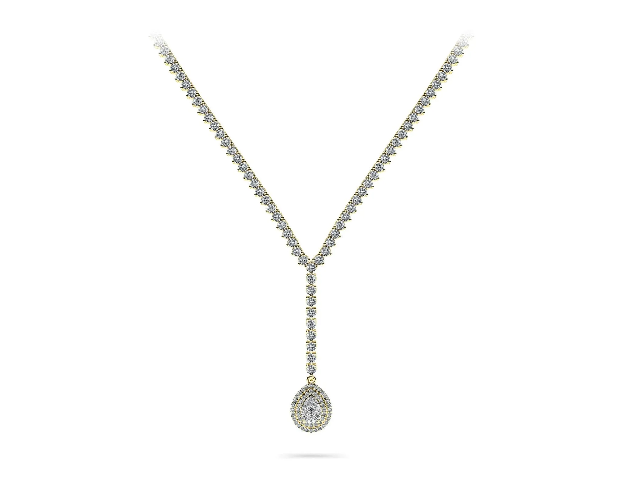 True Romance Diamond Necklace with 8.81 ct.(finished) 7x5mm, 1mm, 2.2mm