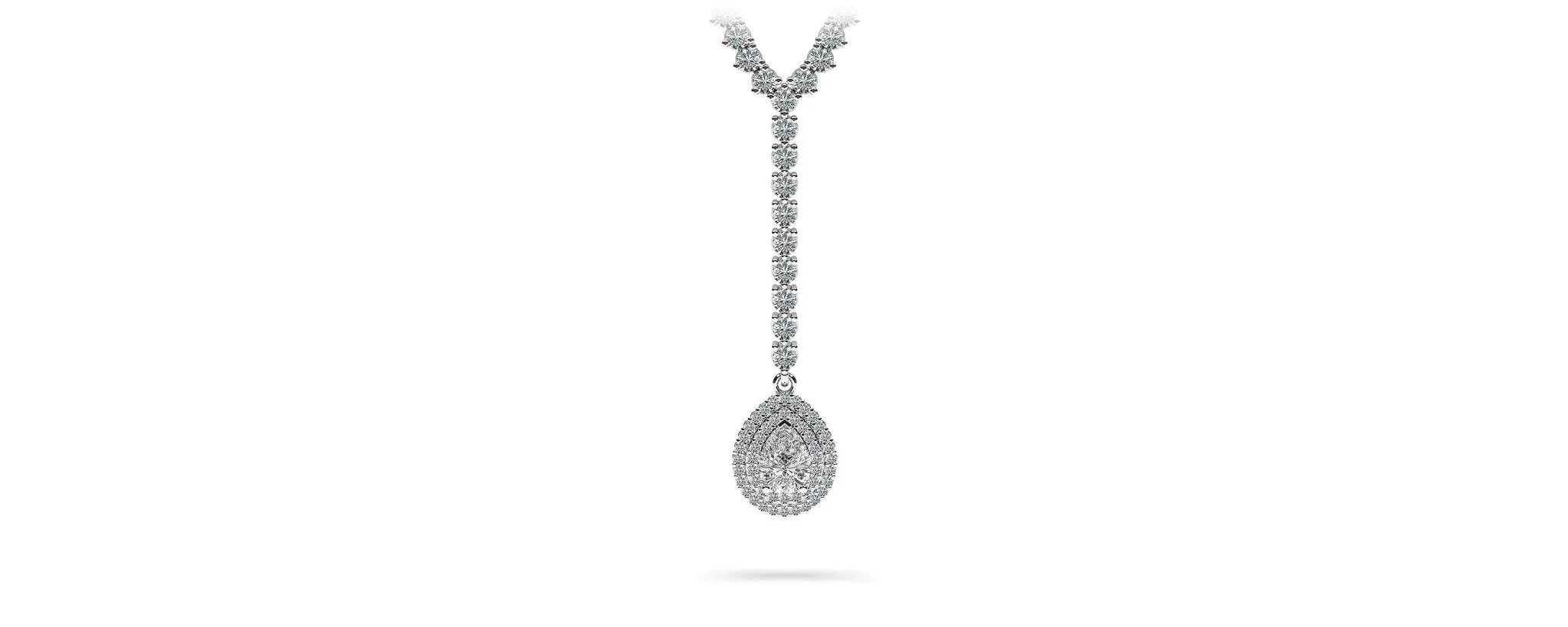 True Romance Diamond Necklace with 8.81 ct.(finished) 7x5mm, 1mm, 2.2mm