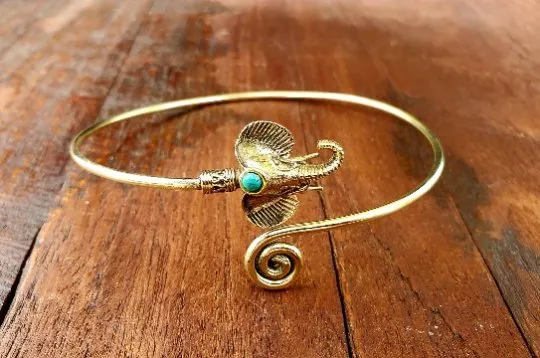 Turquoise Elephant Arm Cuff