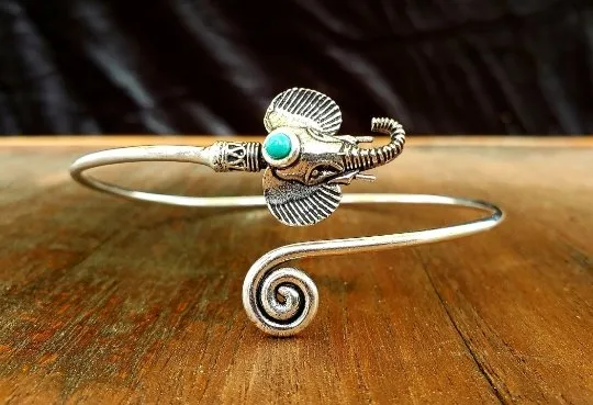 Turquoise Elephant Arm Cuff
