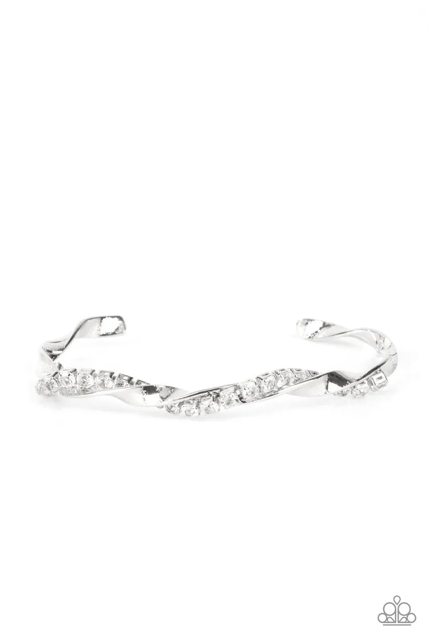 Twisted Twinkle White Paparazzi Bracelet