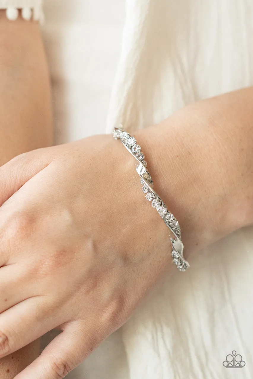 Twisted Twinkle White Paparazzi Bracelet