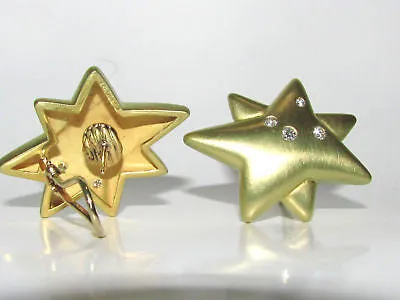 UNKOWN DESIGNER 18KT .50CT DIAMONDS STAR CLIP EARRINGS HEAVY