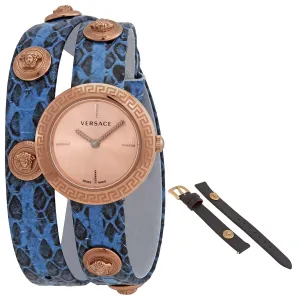 Versace Medusa Stud Icon Quartz Rose Gold Dial Ladies Watch VERF00418
