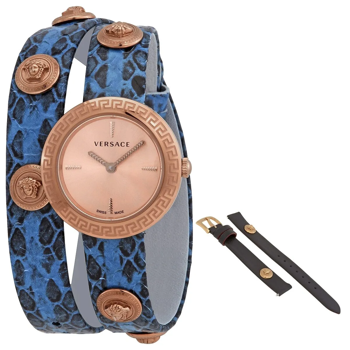 Versace Medusa Stud Icon Quartz Rose Gold Dial Ladies Watch VERF00418