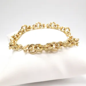 Vintage 18K Yellow Gold Byzantine Chain Bracelet