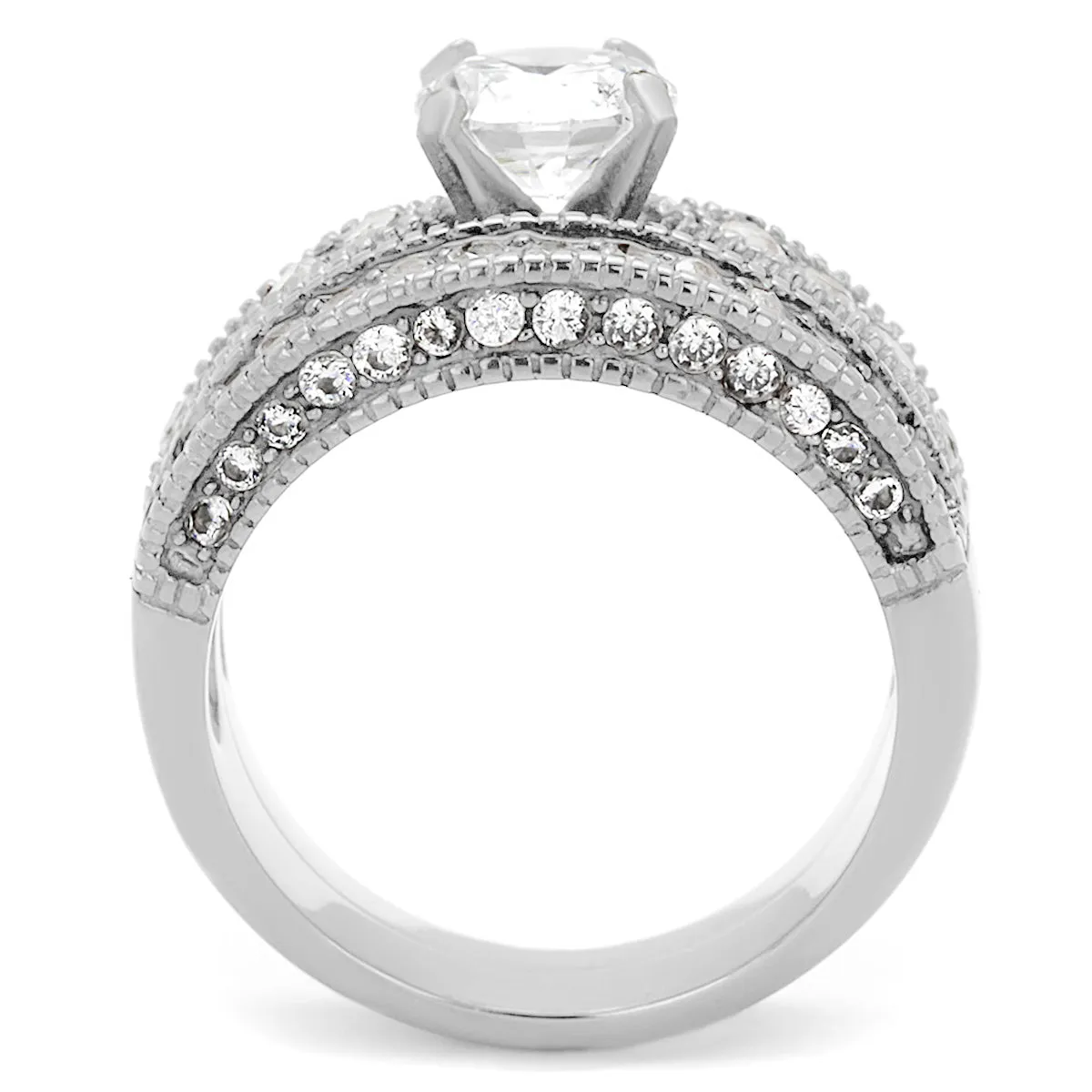 Vintage 2-Piece Wedding Ring Set for Women - 2.3 Carat CZ Engagement Ring and Matching Band 
Keywords: engagement, wedding, rings, promise rings, bridal set