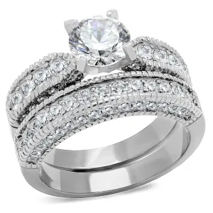 Vintage 2-Piece Wedding Ring Set for Women - 2.3 Carat CZ Engagement Ring and Matching Band 
Keywords: engagement, wedding, rings, promise rings, bridal set