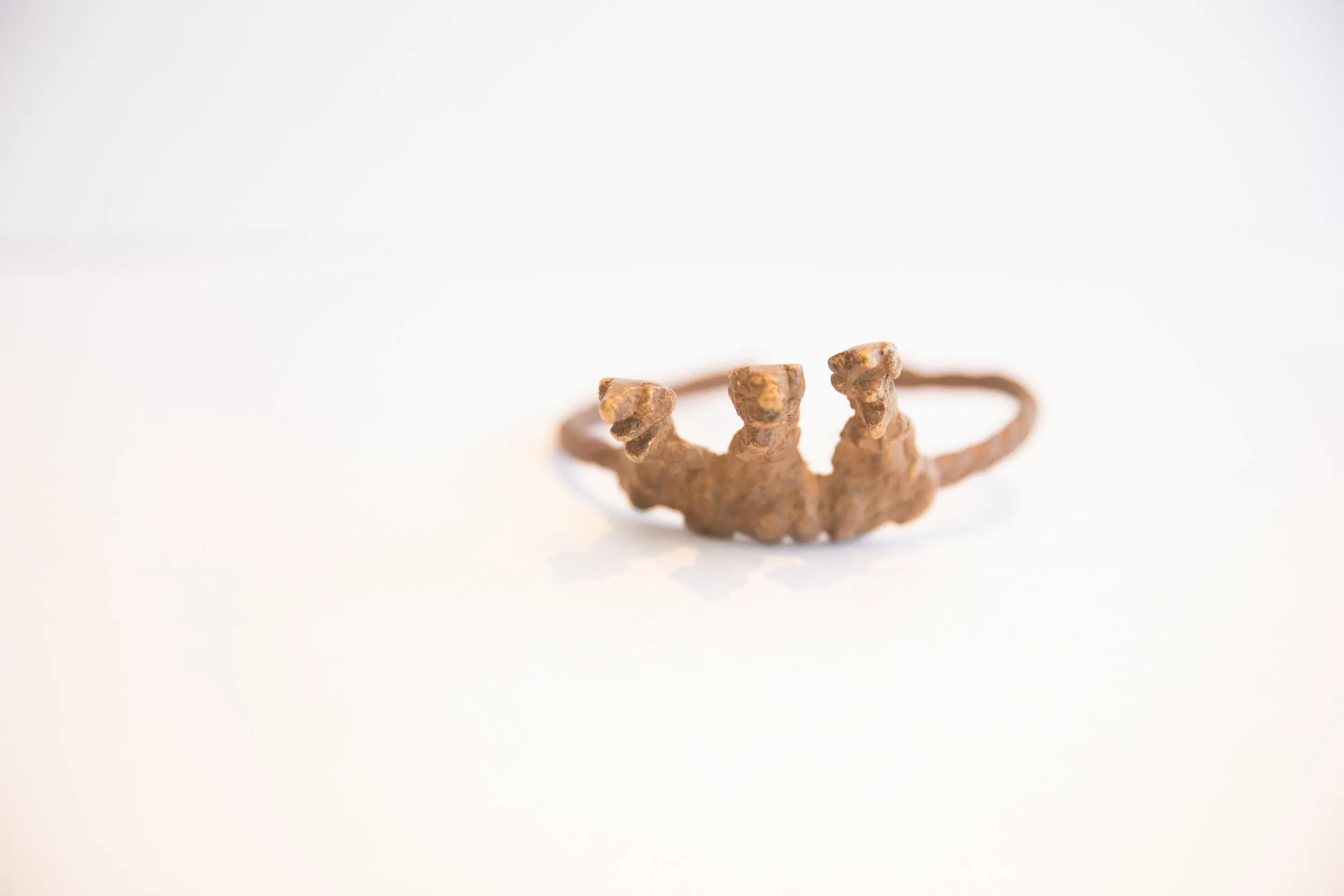 Vintage African Baole Dogon Figurine Cuff Bracelet