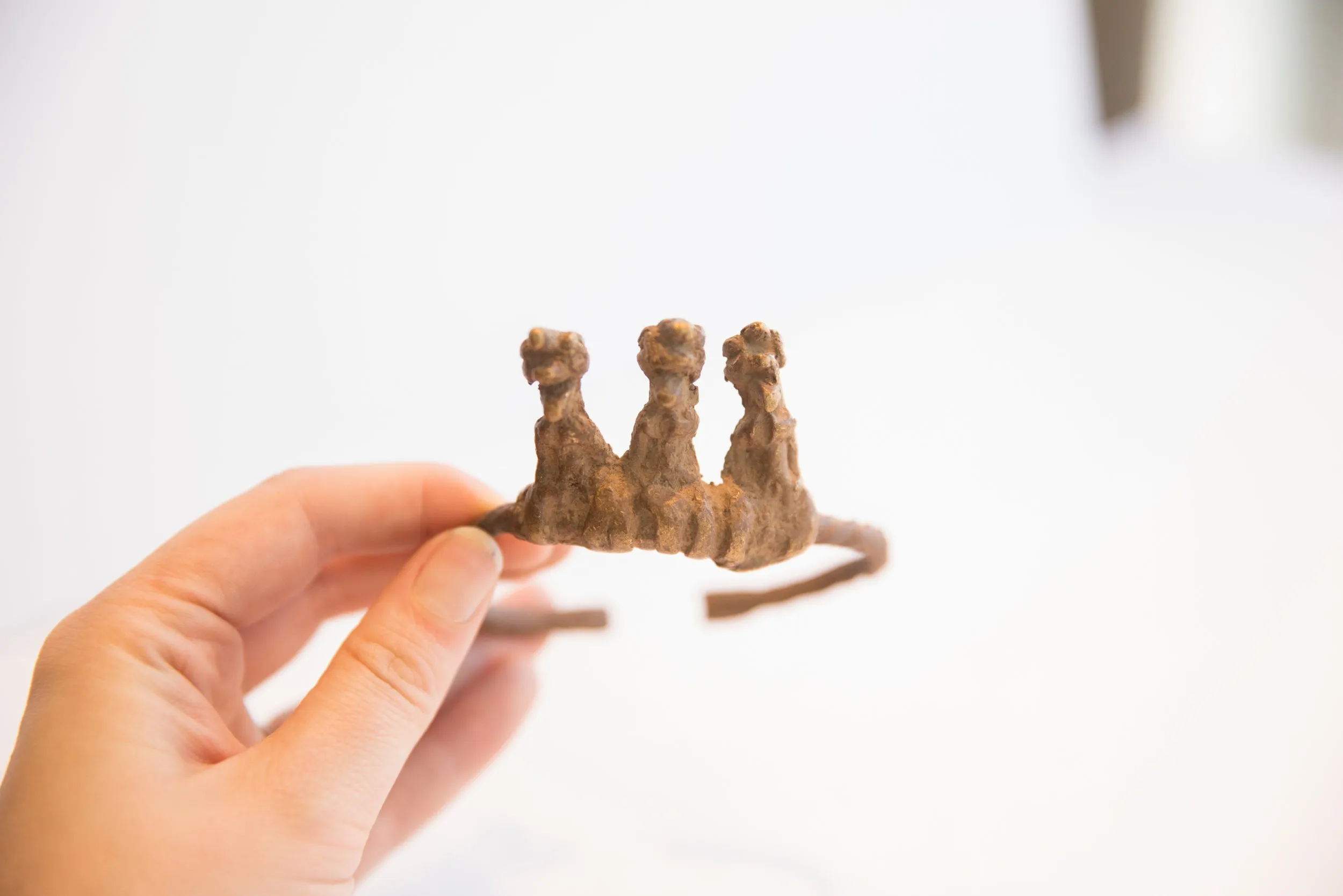 Vintage African Baole Dogon Figurine Cuff Bracelet