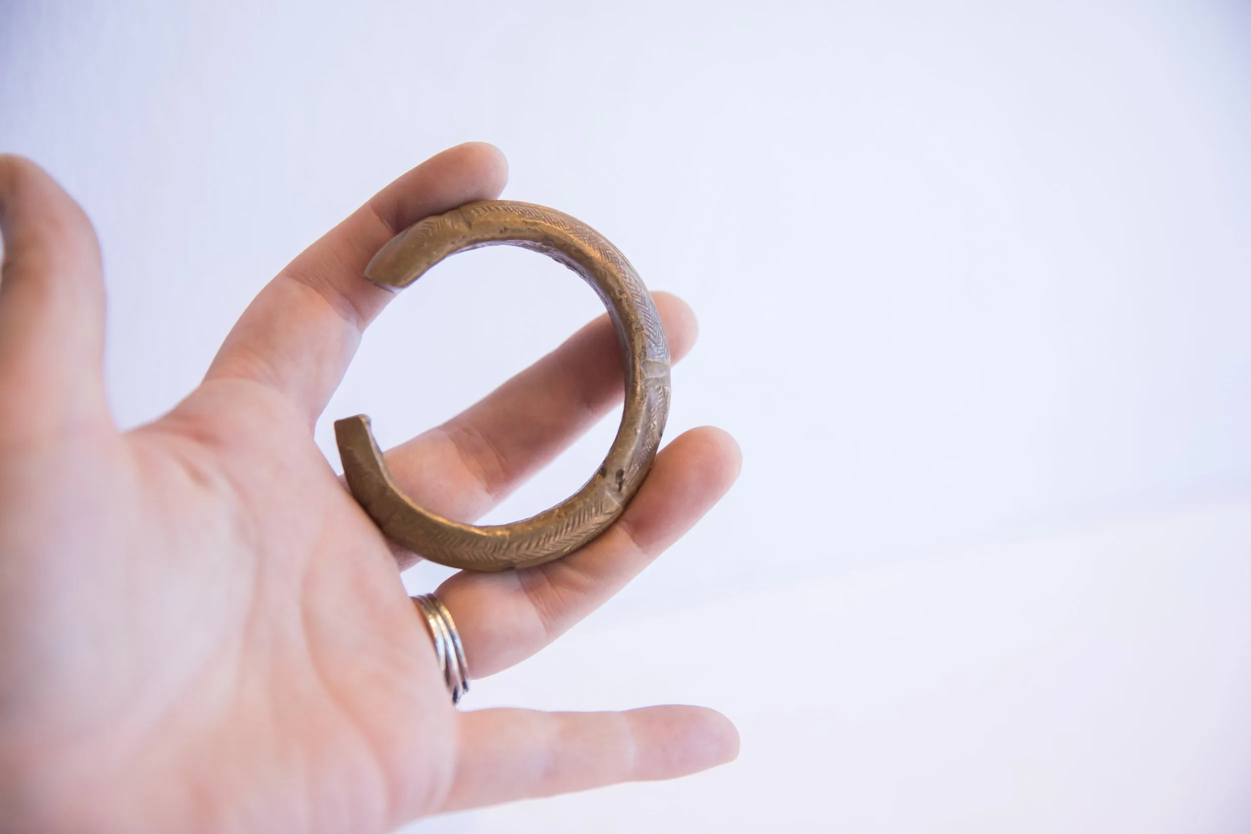 Vintage African Small Bronze Cuff Bracelet