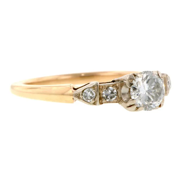 Vintage Engagement Ring, RBC 0.44ct
