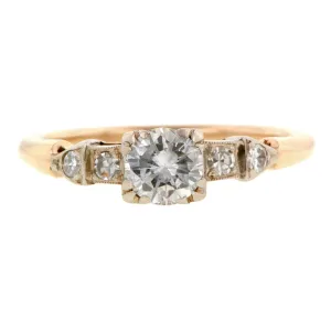 Vintage Engagement Ring, RBC 0.44ct