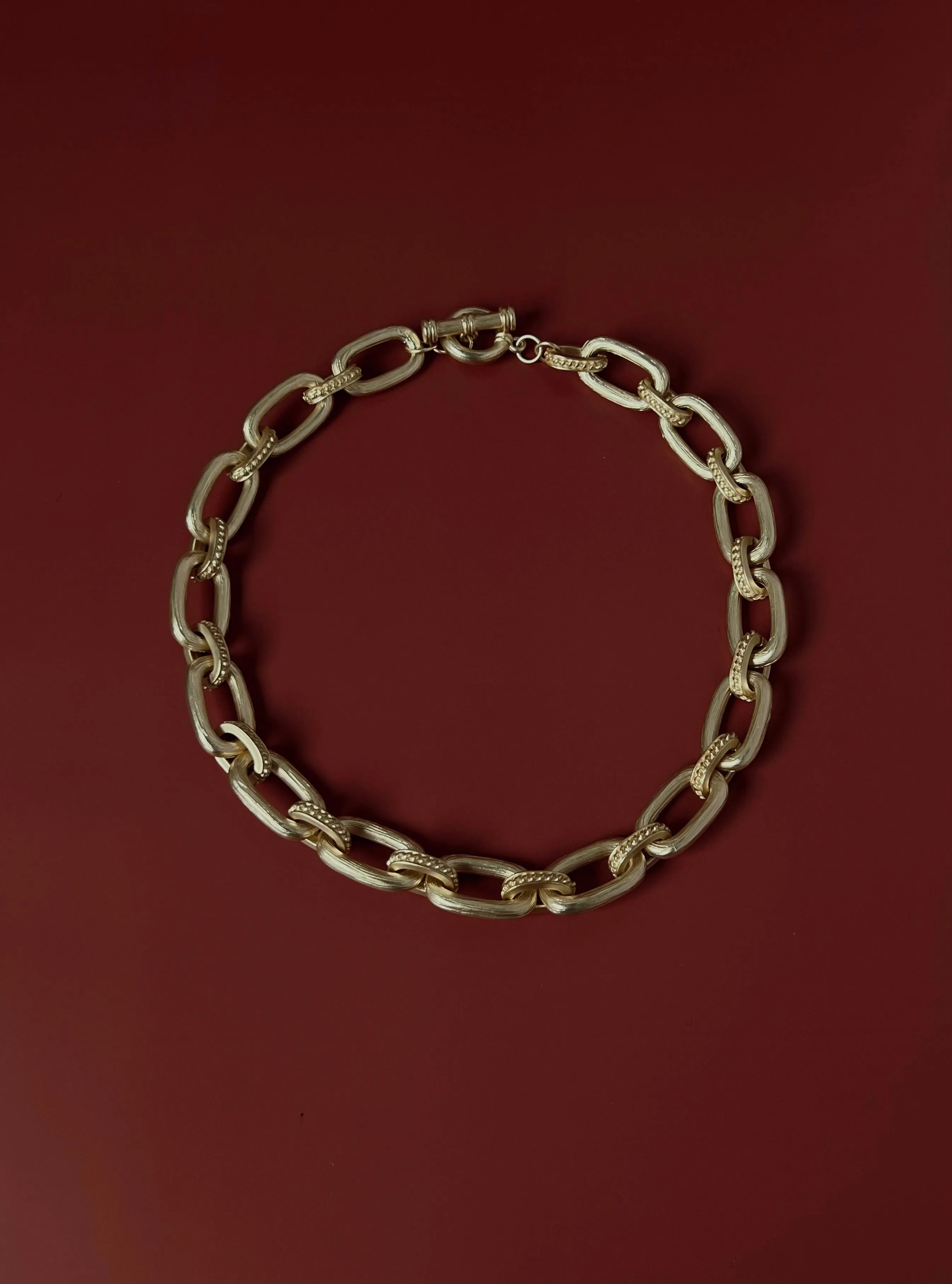 Vintage Matte Gold Chain Necklace