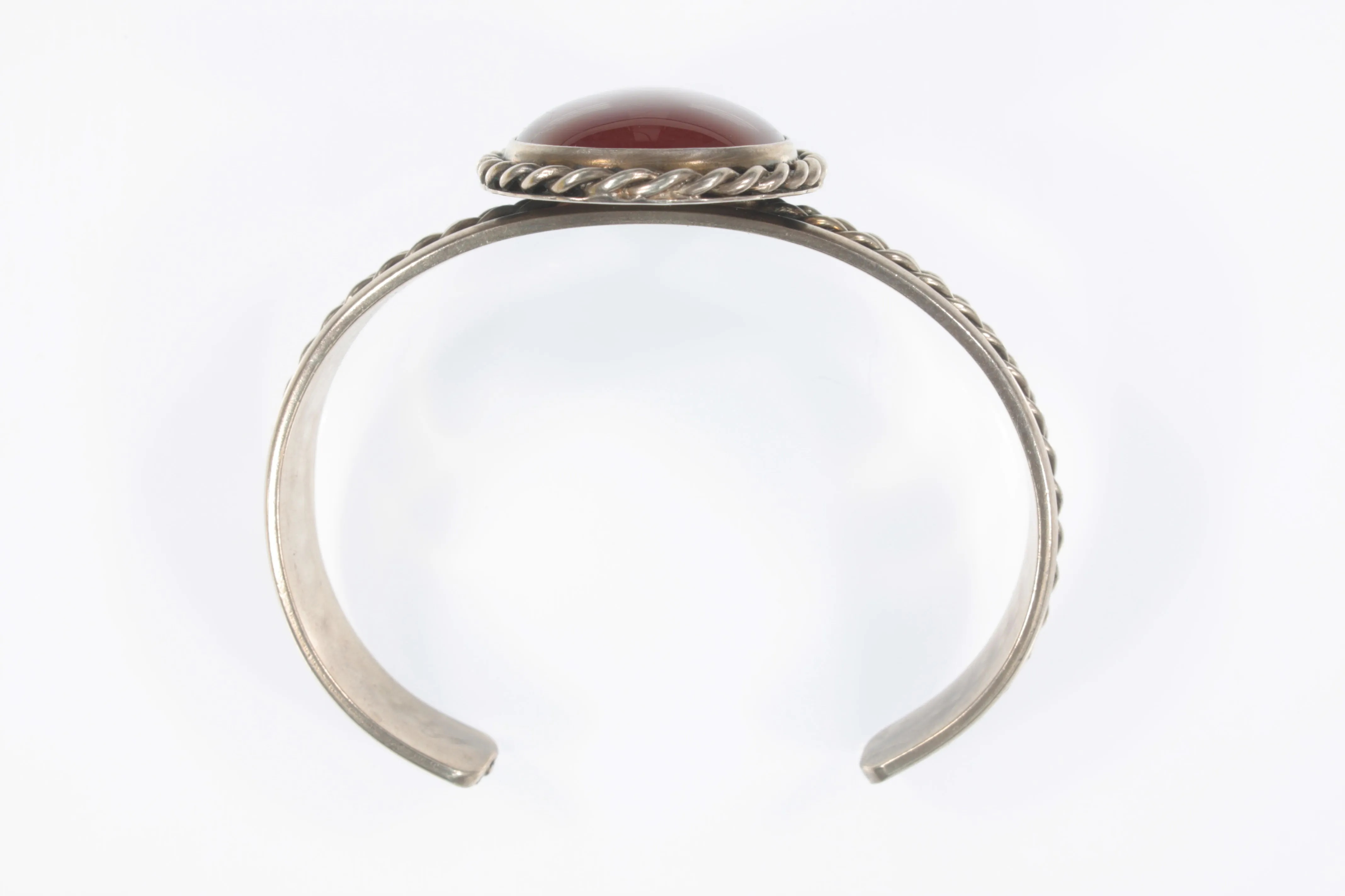 Vintage Sterling Silver Amazing Dark Garnet Cuff Bracelet Made in Mexico