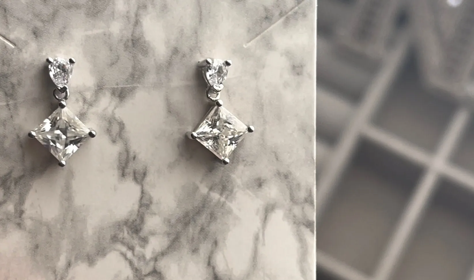 VVS1 Moissanite Diamond Earrings | Moissanite Diamond Earrings | Womens Princess Cut Earrings | Earrings | Moissanite Earrings | Earrings