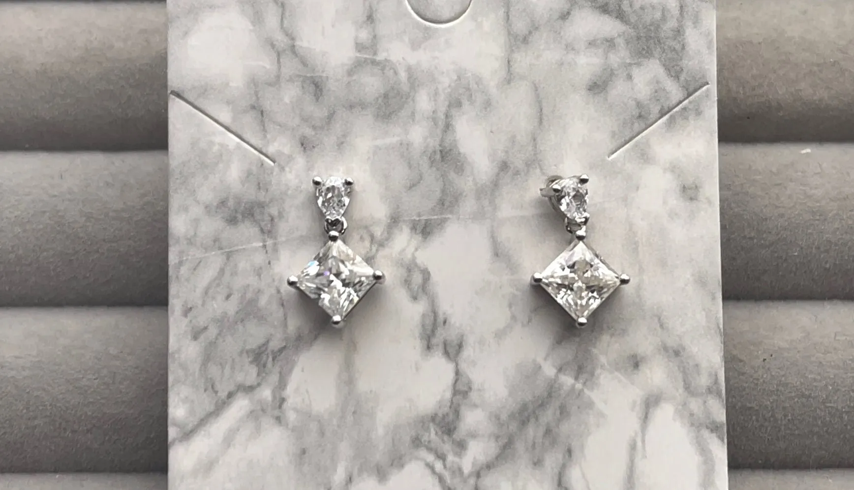 VVS1 Moissanite Diamond Earrings | Moissanite Diamond Earrings | Womens Princess Cut Earrings | Earrings | Moissanite Earrings | Earrings