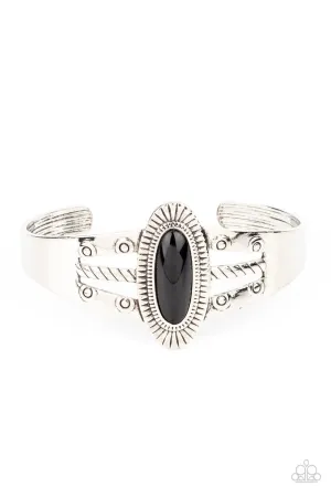 Wanderlust Walkabout - Black - Oval Bead Paparazzi Cuff Bracelet