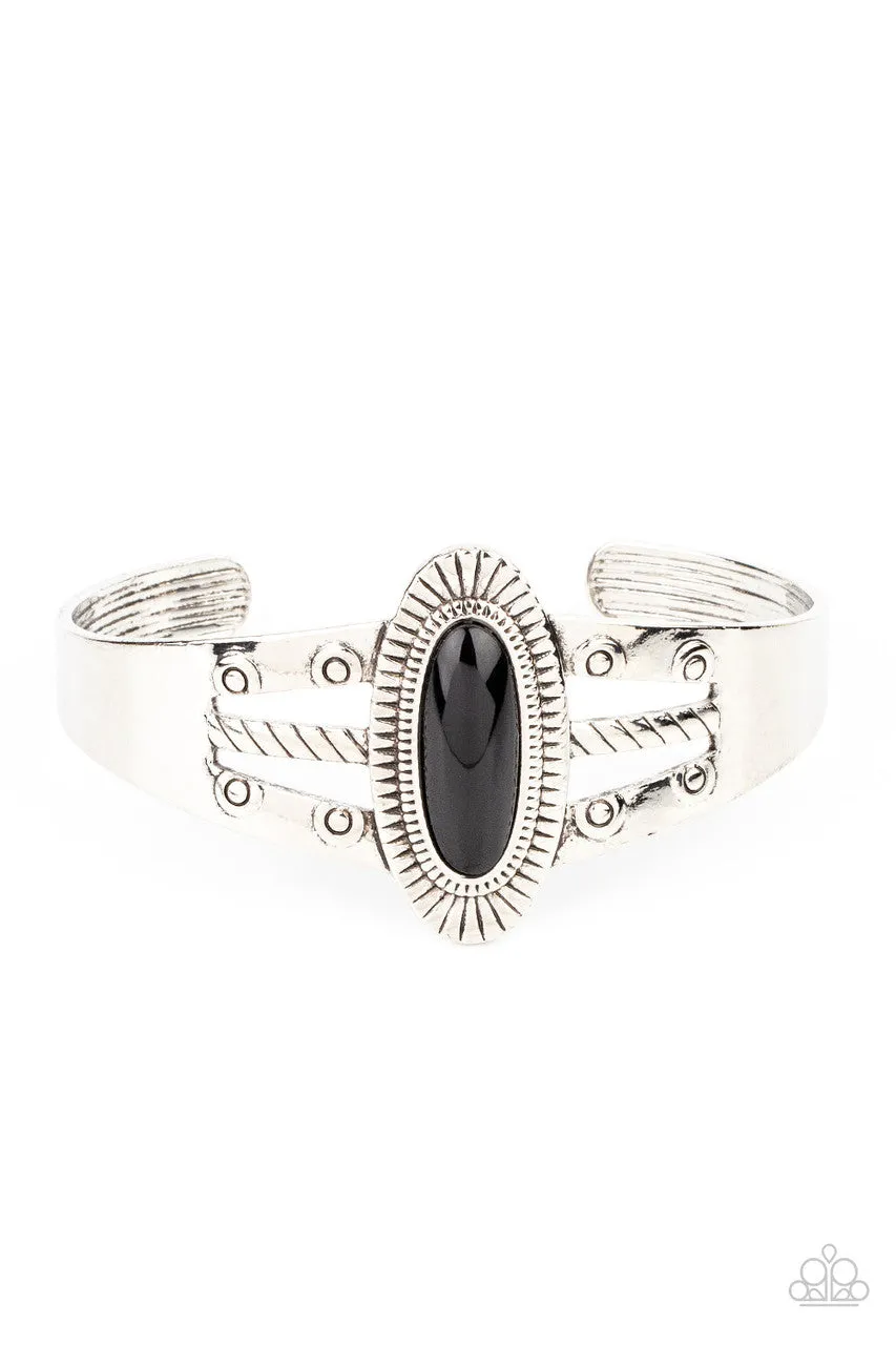 Wanderlust Walkabout - Black - Oval Bead Paparazzi Cuff Bracelet