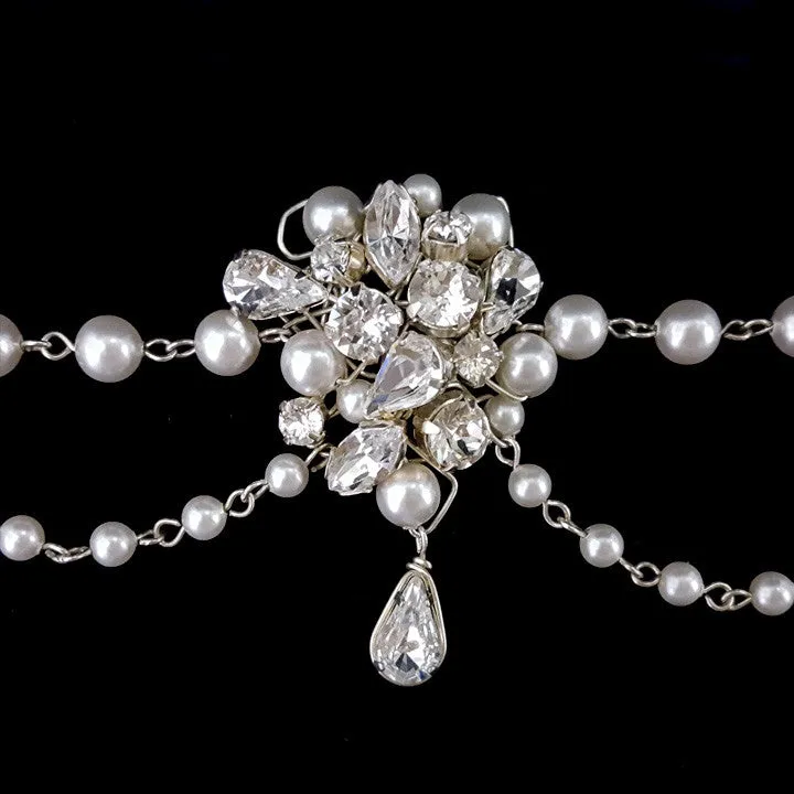 wedding armband - pretty Eloise pearl drape by Kezani