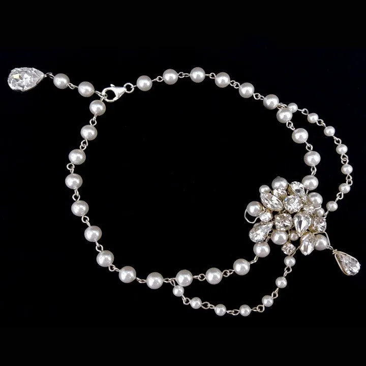 wedding armband - pretty Eloise pearl drape by Kezani
