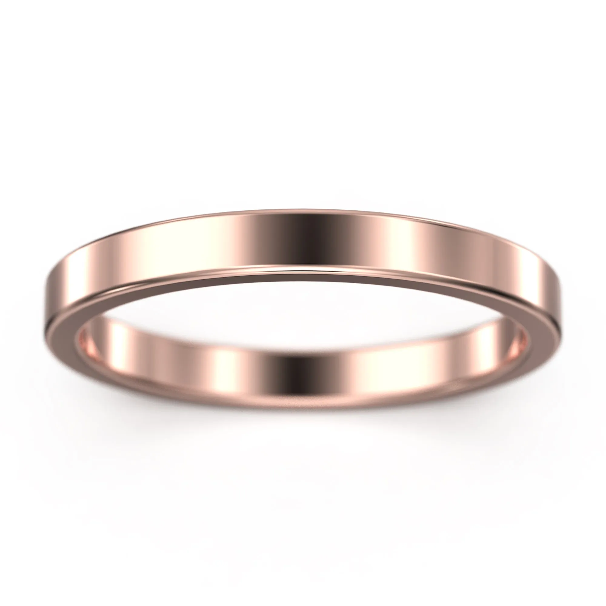 Wedding Ring 2.5mm Wedding Band 18K Gold Over Silver