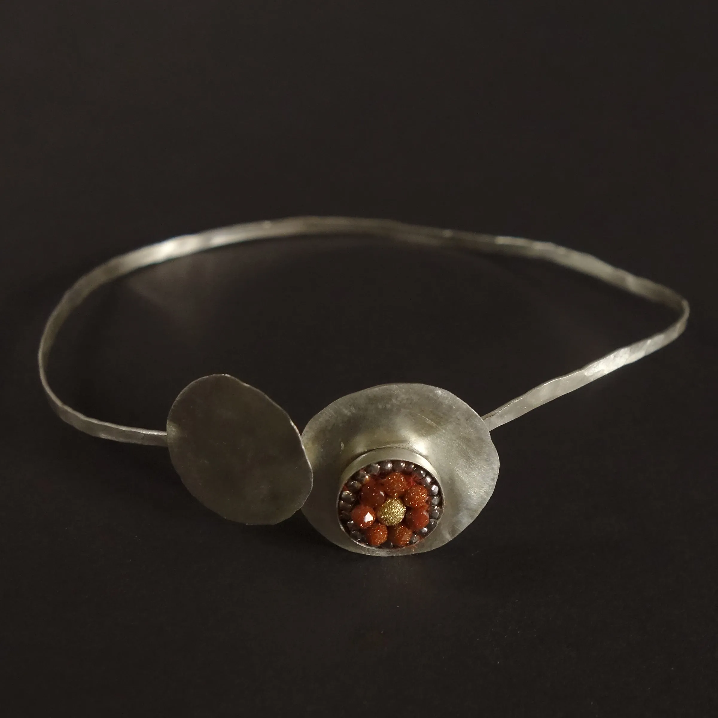 When the Planets Aligned: hand hammered silver bangle