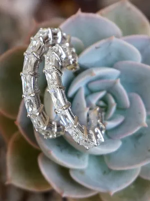 White Topaz Hoop Earring Set 1