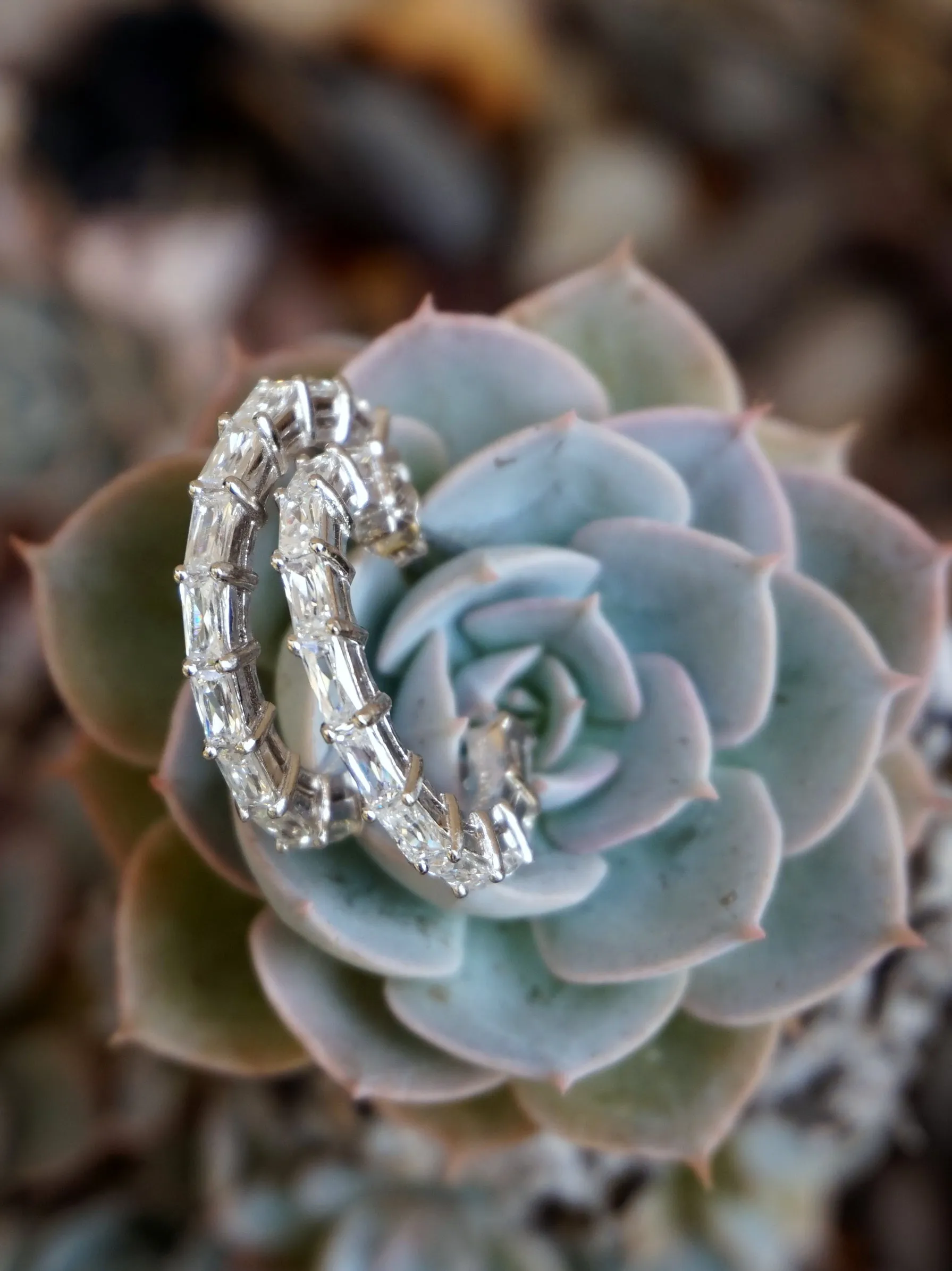 White Topaz Hoop Earring Set 1