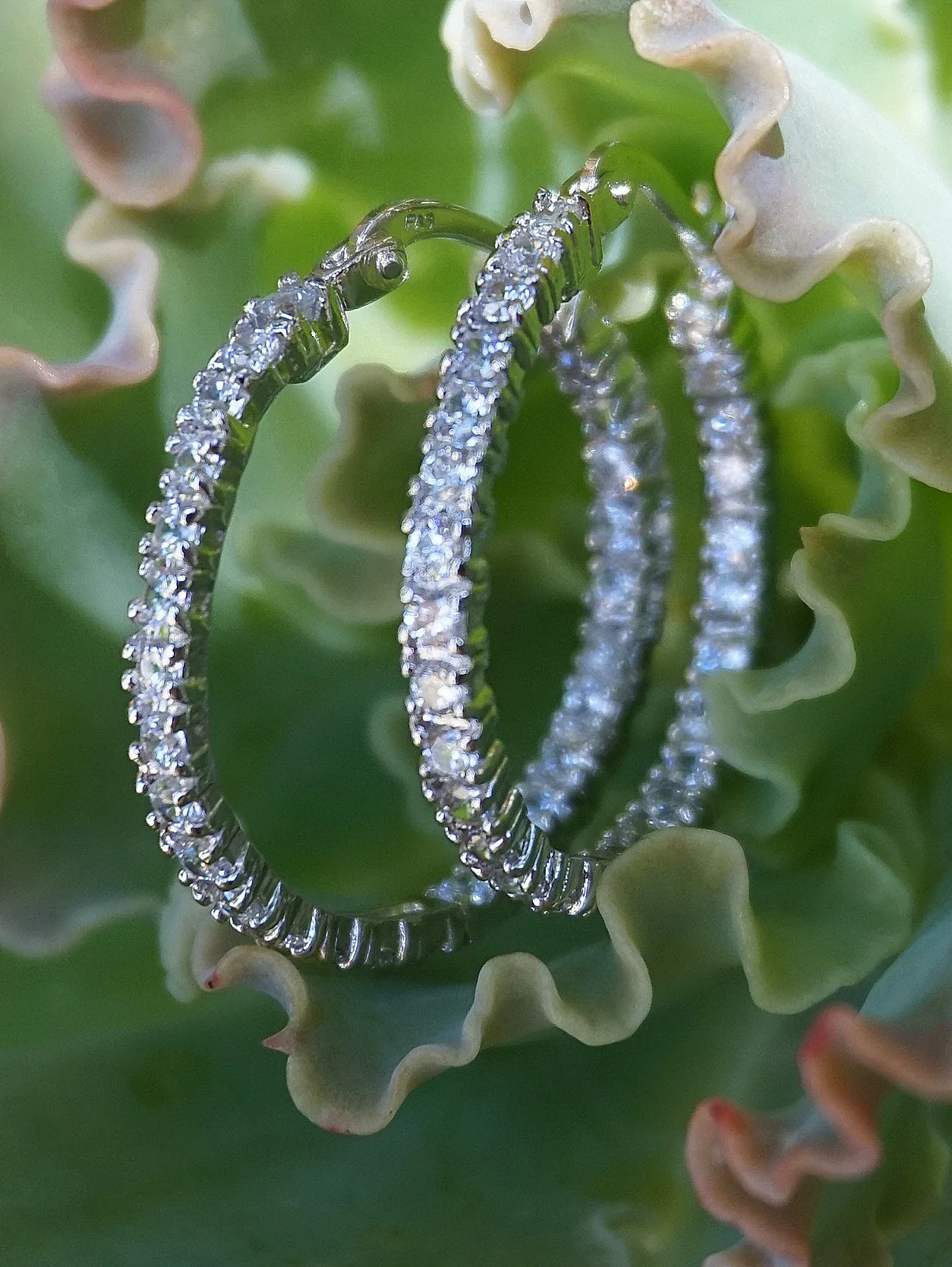 White Topaz Hoop Earring Set 2