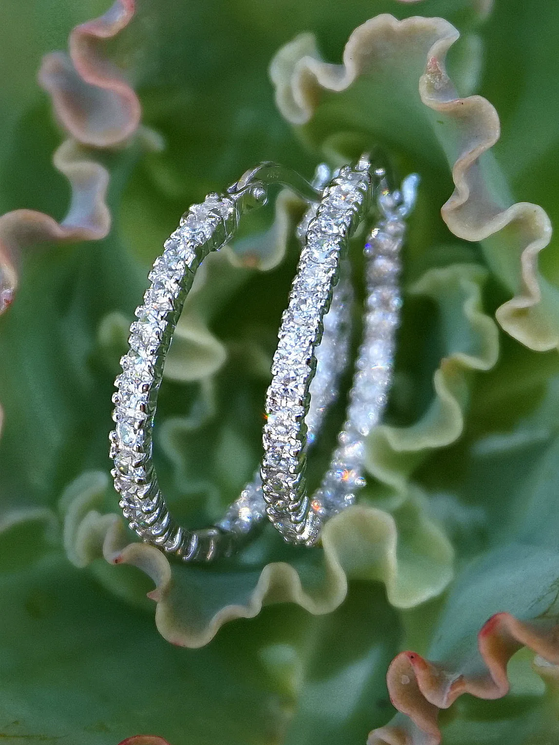White Topaz Hoop Earring Set 2