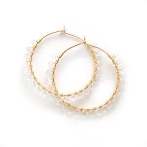 White Topaz Hoop Earrings