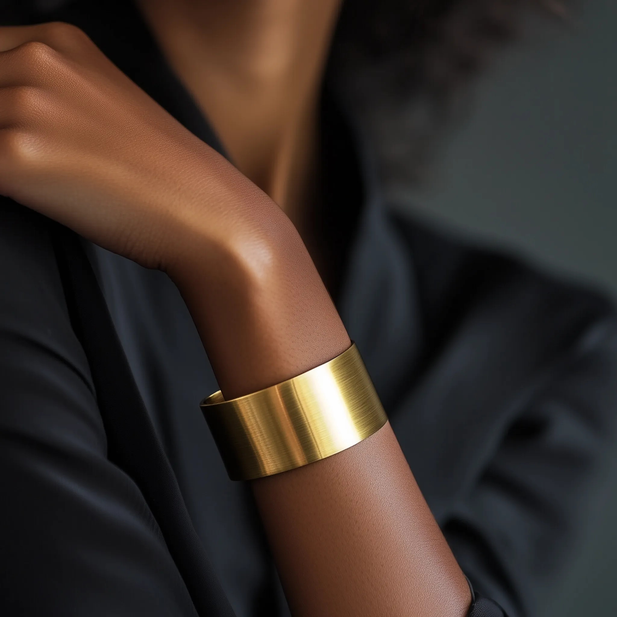 Wide 14k Gold Large Open Cuff Bracelet