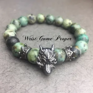 Wolf King Bracelet_ African Turquoise