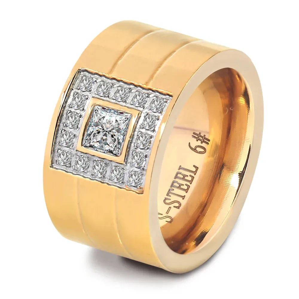 Women Crystal Rings Stainless Steel Wedding Rings For Women Party Jewelry